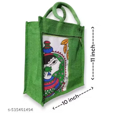 Durga Print Jute Bags Set of 10
