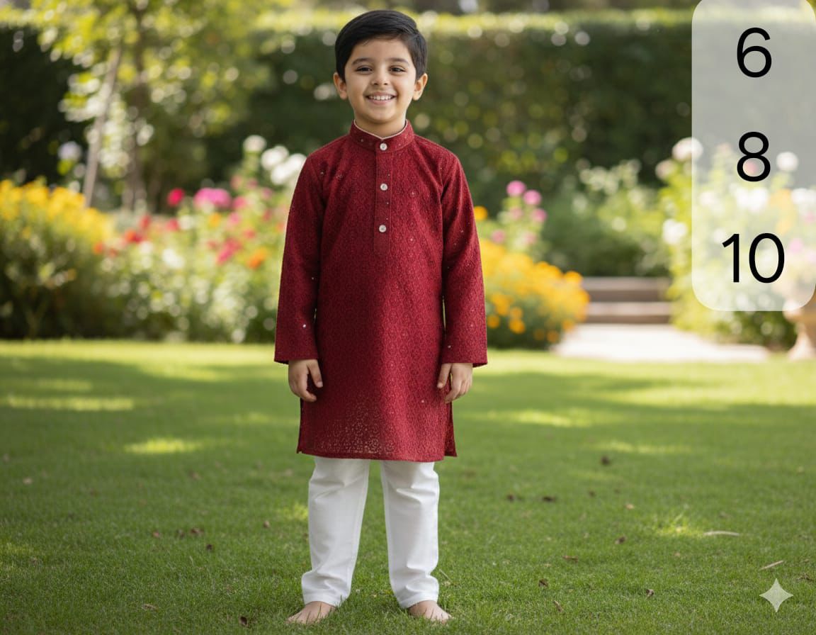 Boys Chikankari  Kurta sets