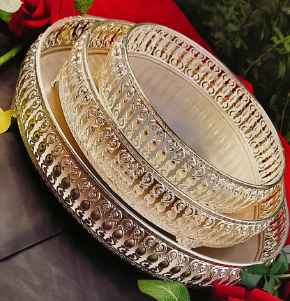 German Silver Pearl Tray With Leg