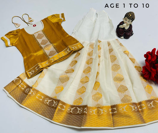 Girls Semi Silk Skirt Blouse