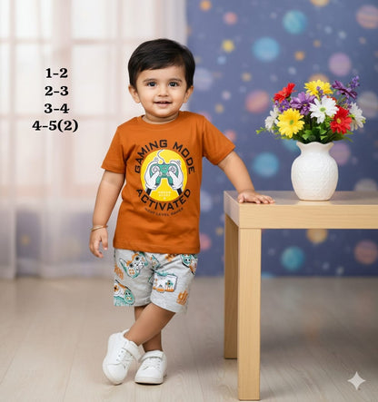 Boys Half Sleeve Cotton T Shirt and Shorts Sets
