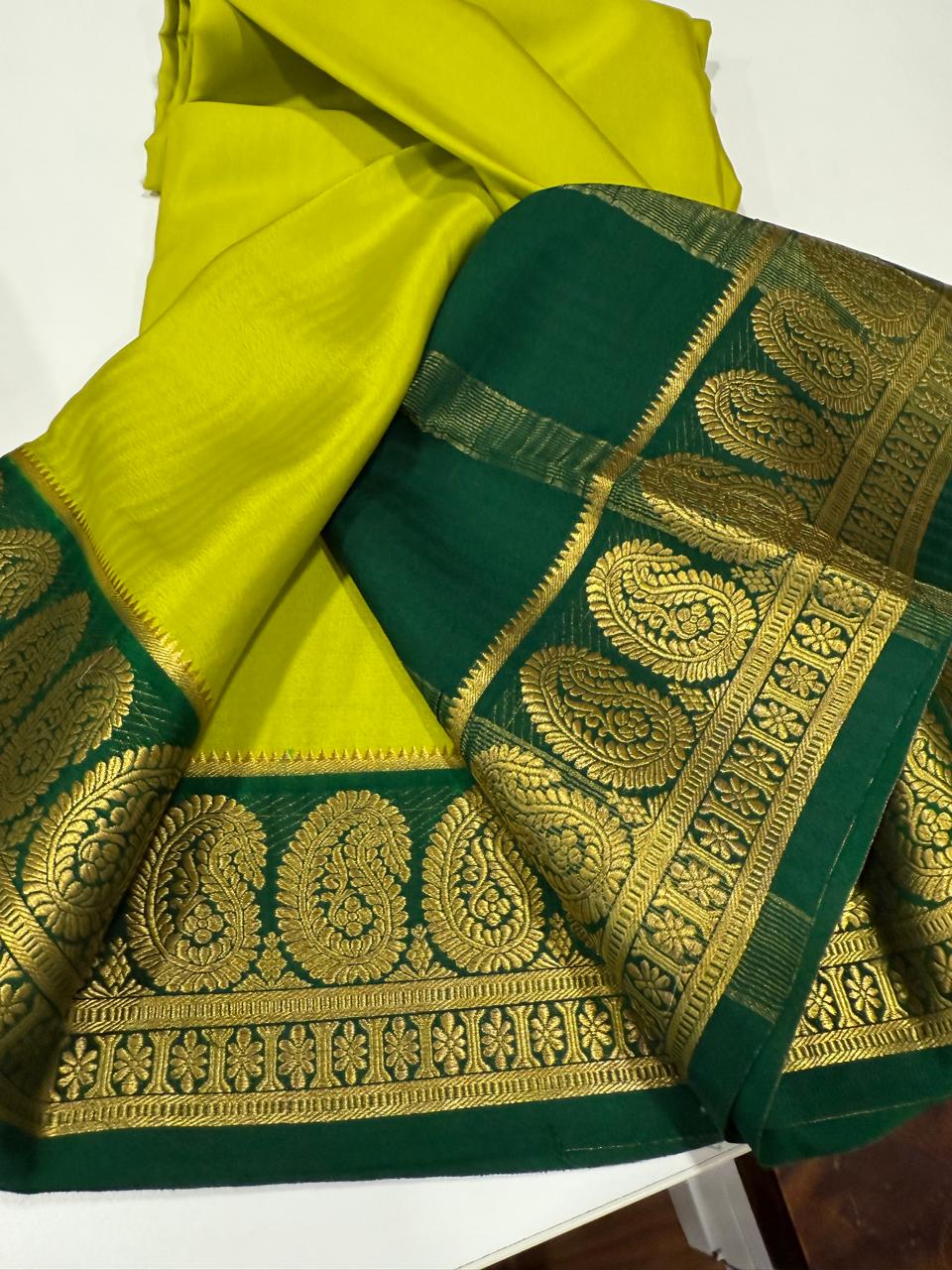 Mango Border Mysore Silk Sarees