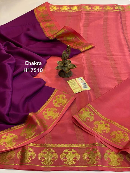 Plain Mysore Silk Sarees 120 gsm