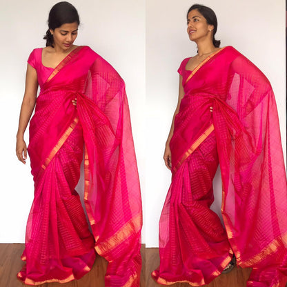 Mangalagiri  Pattu Checked Sarees