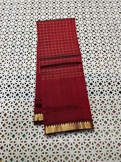 Mangalagiri  Pattu Checked Sarees