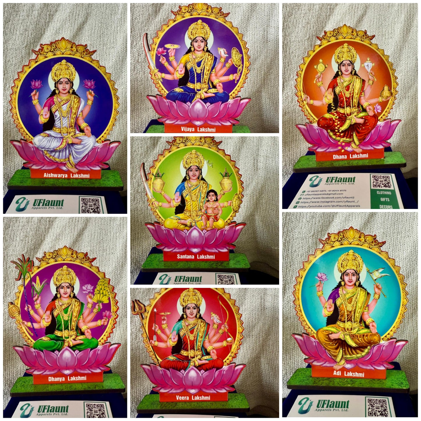 Ashtalakshmi Magnets, Cutouts & Diya Stands