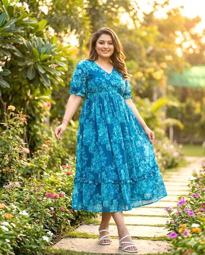 Georgette Digital Print Gown