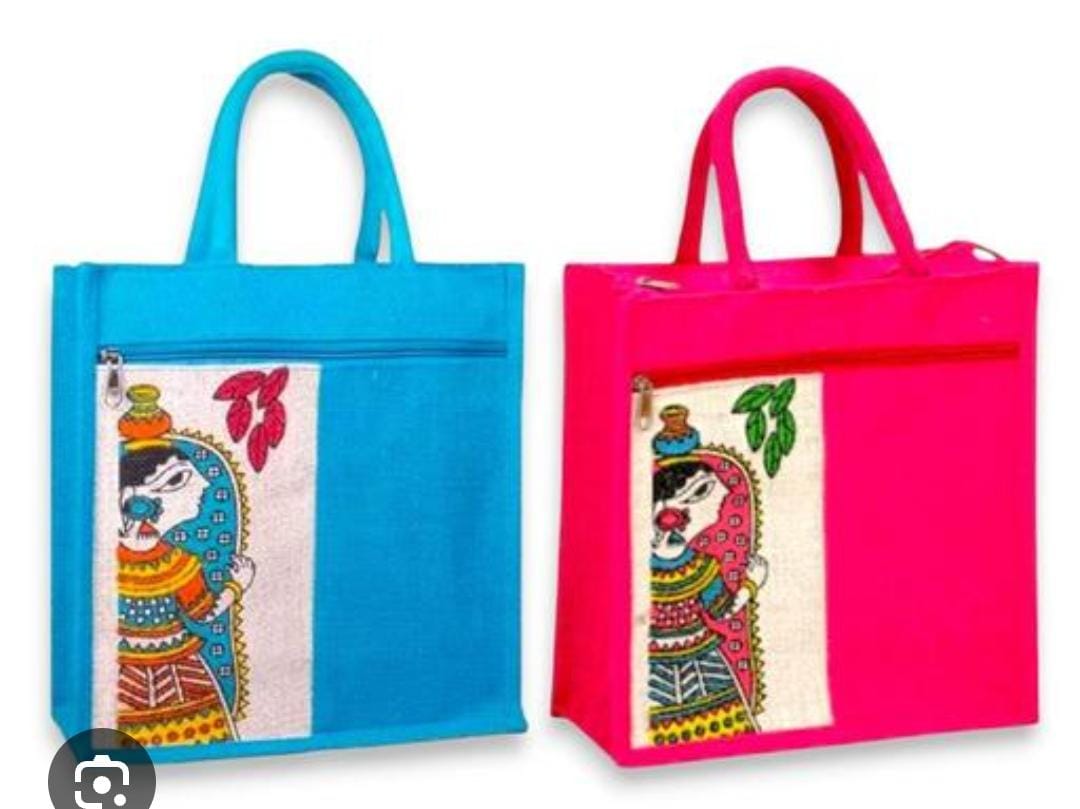 Durga Print Jute Bags Set of 10