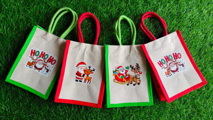 Christmas Jute Gift Bags 10 Nos.
