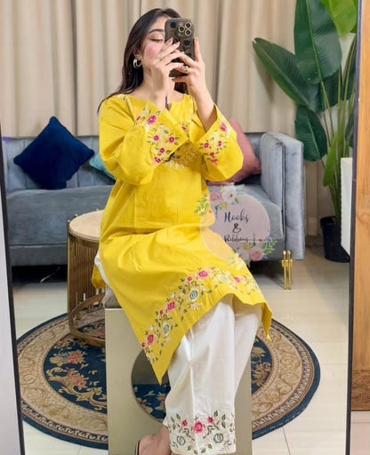 Cotton Slub Kurti Pant