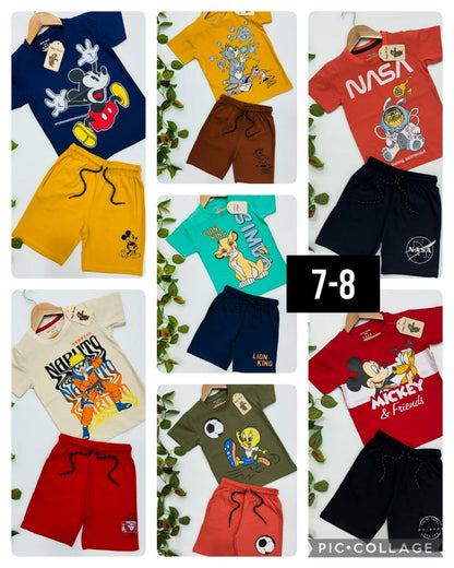 Boys Half Sleeve Cotton T Shirt and Shorts Sets