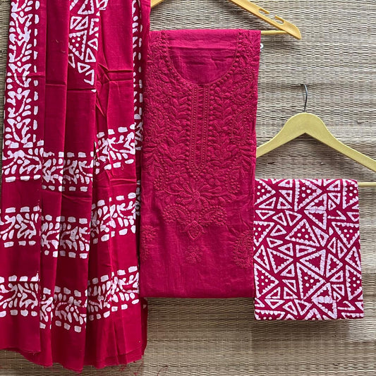 Cotton Silk Lucknowi Dress Materials