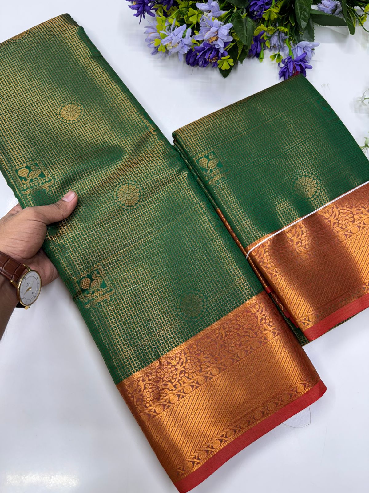 Semi Silk Embossed Sarees