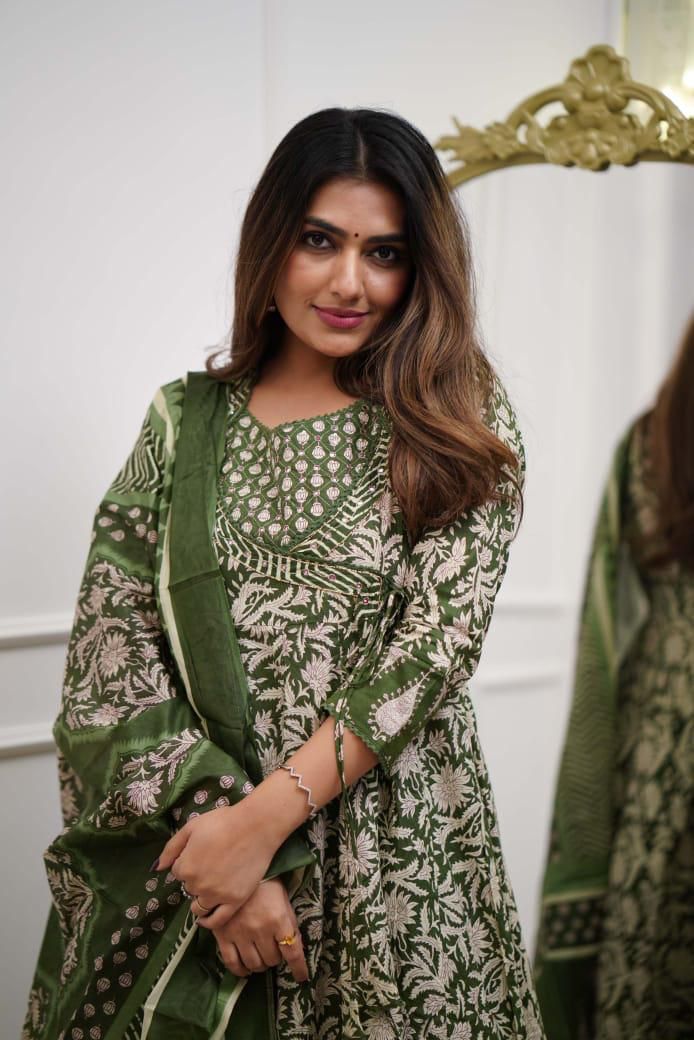 Rayon Embroidery Anarkali Kurti Sets