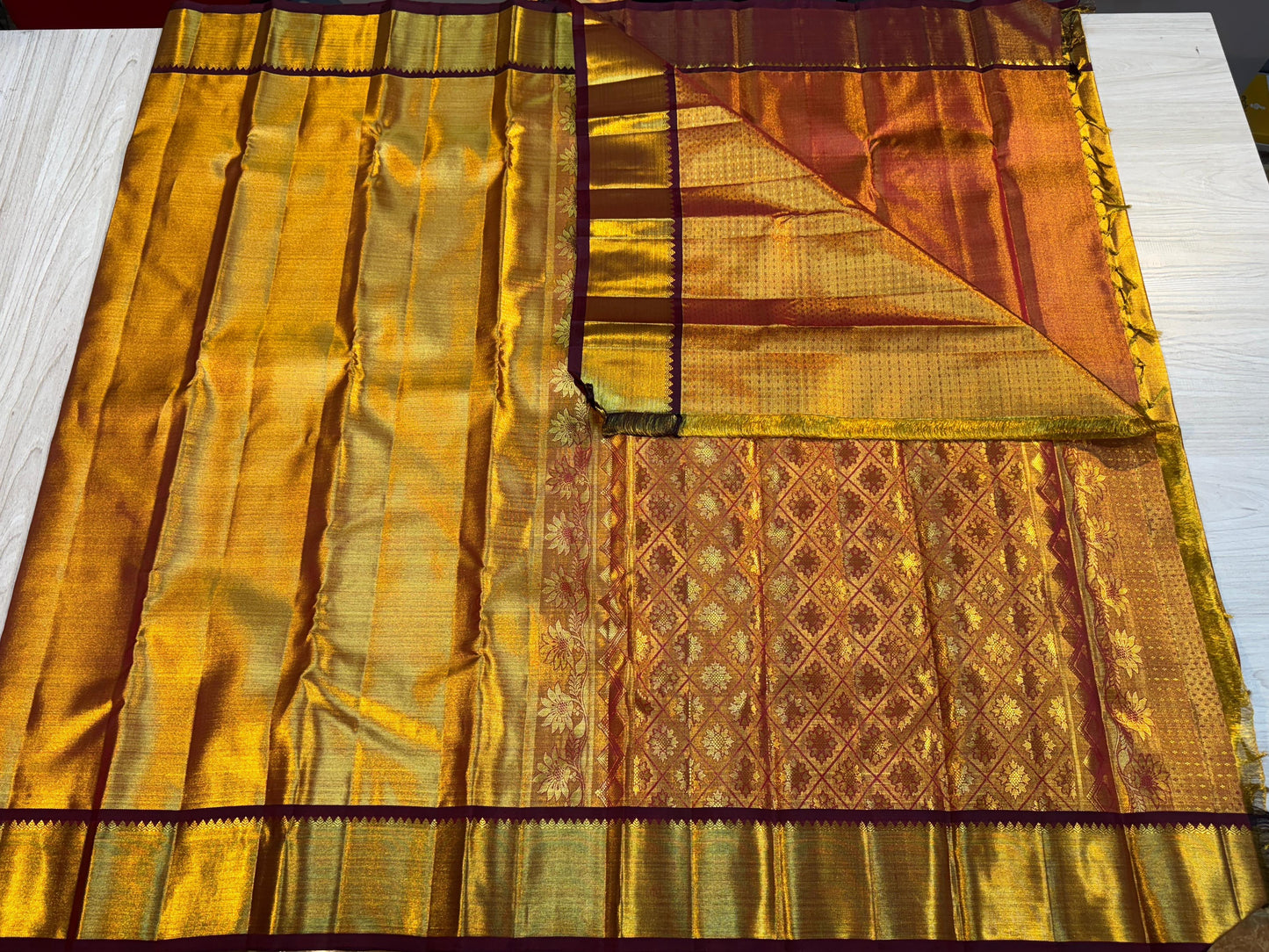 Golden Kanchi Bridal Silk Sarees