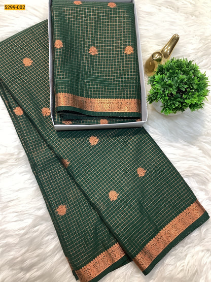 Semi Mysore Silk Checked Sarees