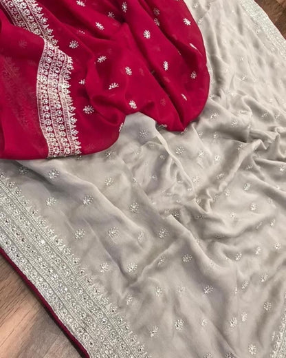 Chinon Silk Saree