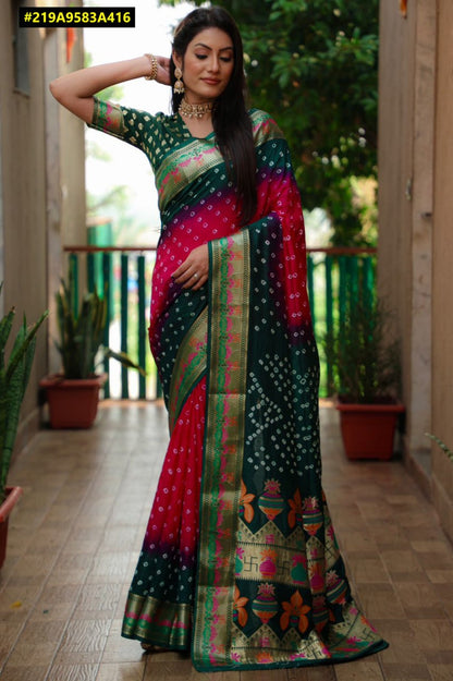 Bandhani Cotton Silk Sarees