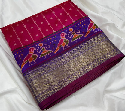 Patola Dual Tone Soft Silk Sarees
