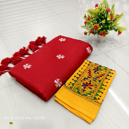 Khadi Cotton Shiuli Sarees