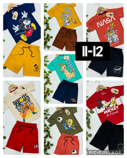 Boys Half Sleeve Cotton T Shirt and Shorts Sets