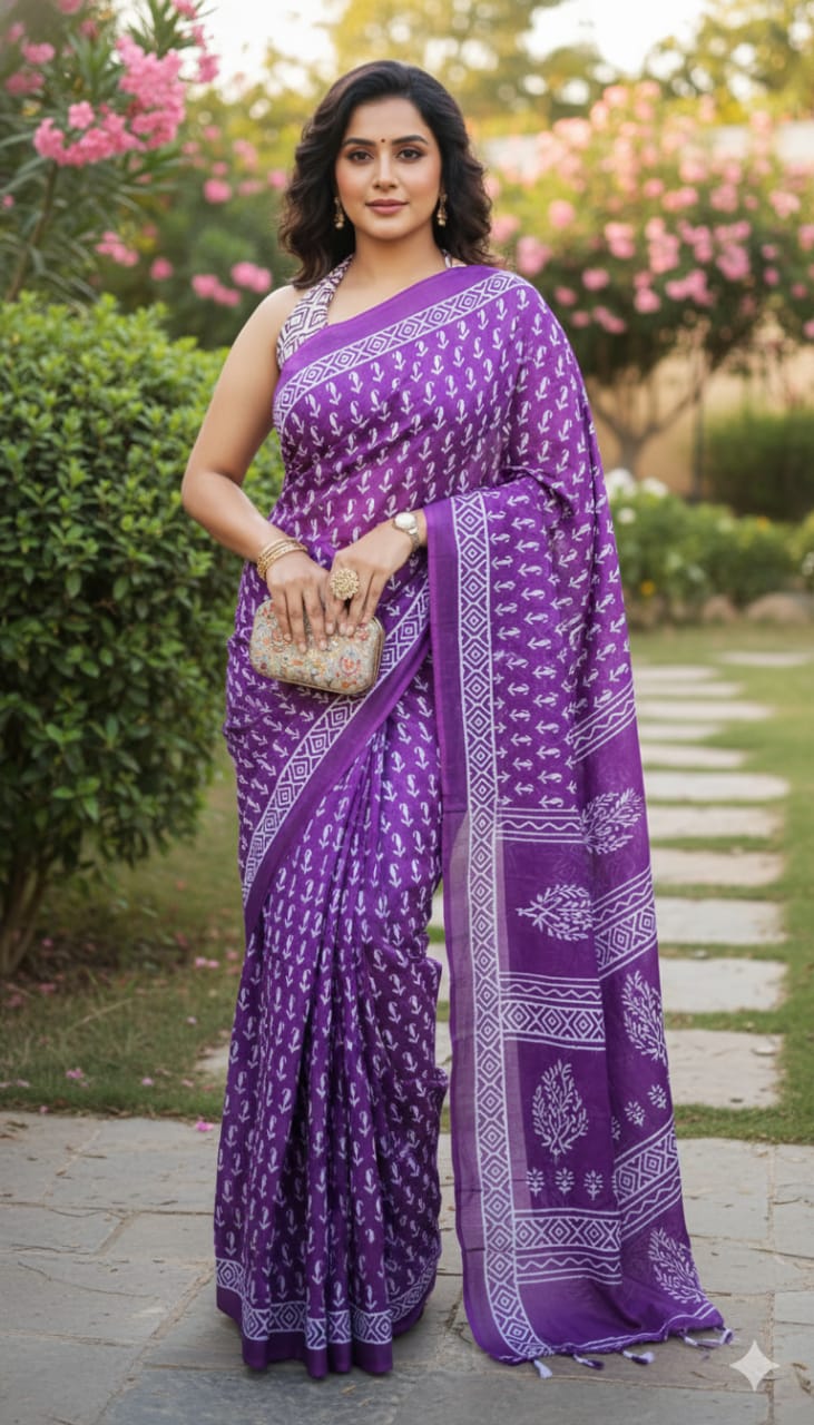 Cotton Mul Mul Sarees with Blouse