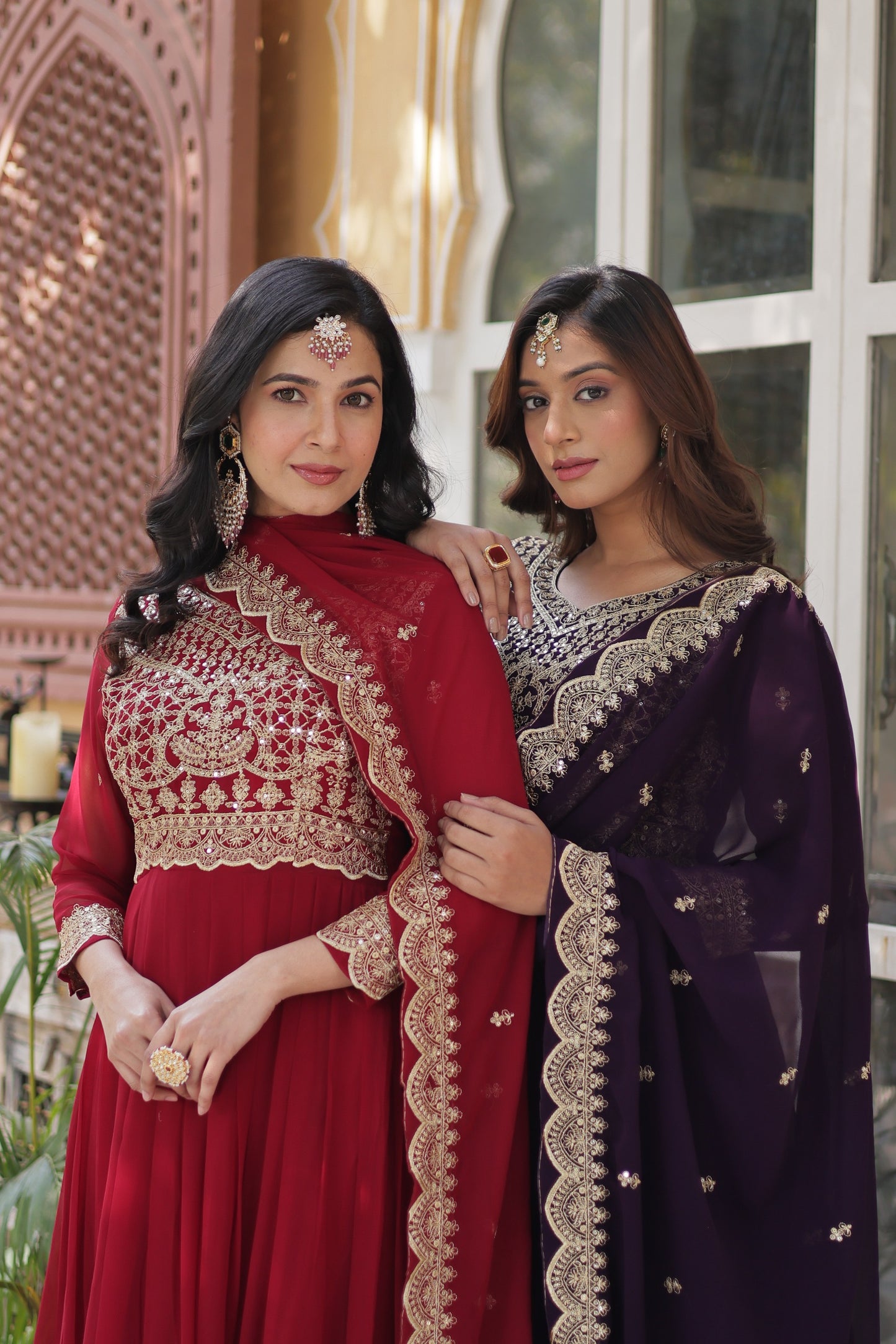 Georgette Silk Gown With Dupatta