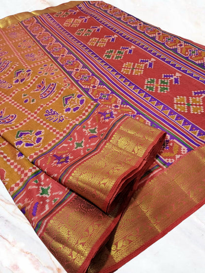 Patola Dual Tone Soft Silk Sarees