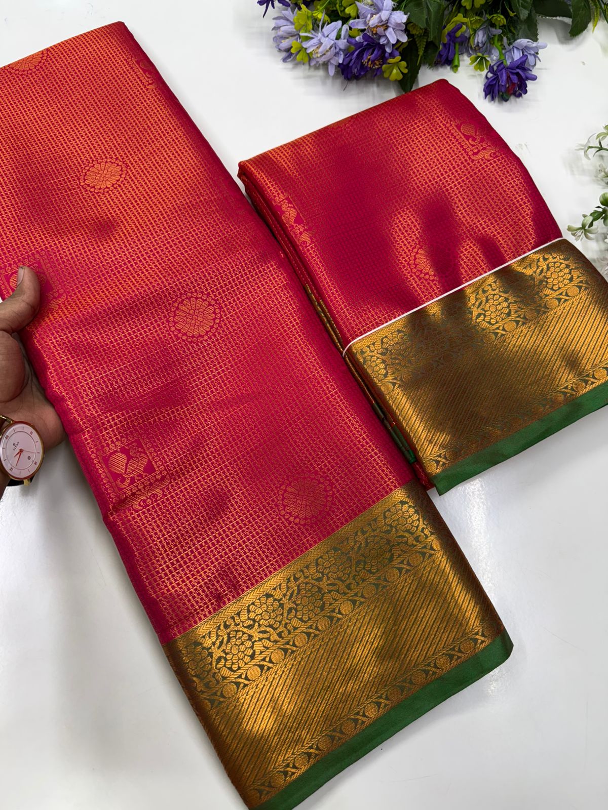 Semi Silk Embossed Sarees