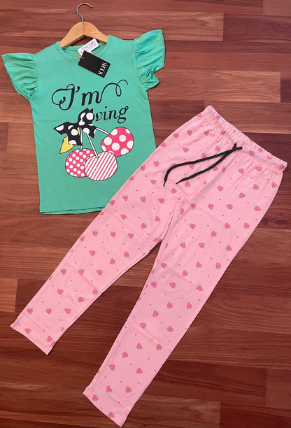 Girls Cotton T-Shirts Pant Sets
