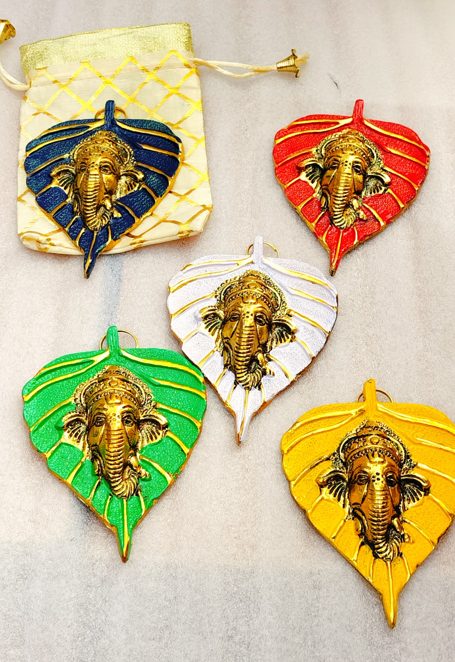 Betel Leaf Ganesha Wall Hangings Set of 10